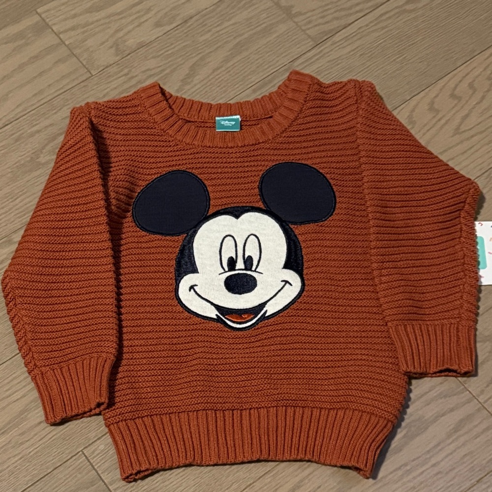 Rust Disney Baby Mickey Mouse Sweater